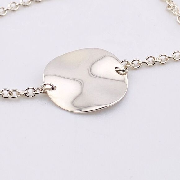 Designer Ippolita Sterling Silver Circle Wavy Disk Chain Link Bracelet 6.75" NWO - Picture 5 of 5